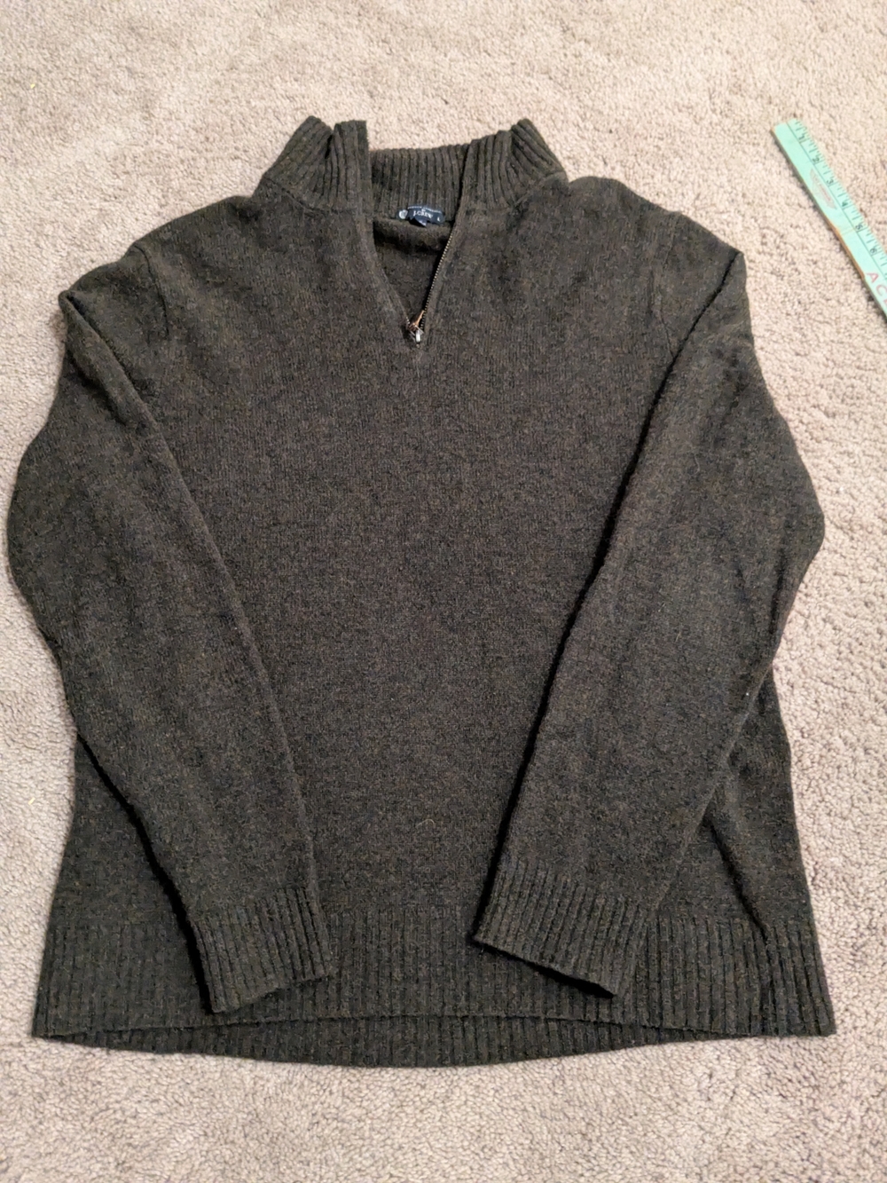 J. Crew Men's Half-Zip Sweater in Dark Olive